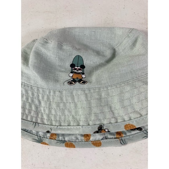 Disney Junior Mickey Reversible Bucket Hat OSFM Kids Summer Cap Green Boys Girls - Picture 4 of 11